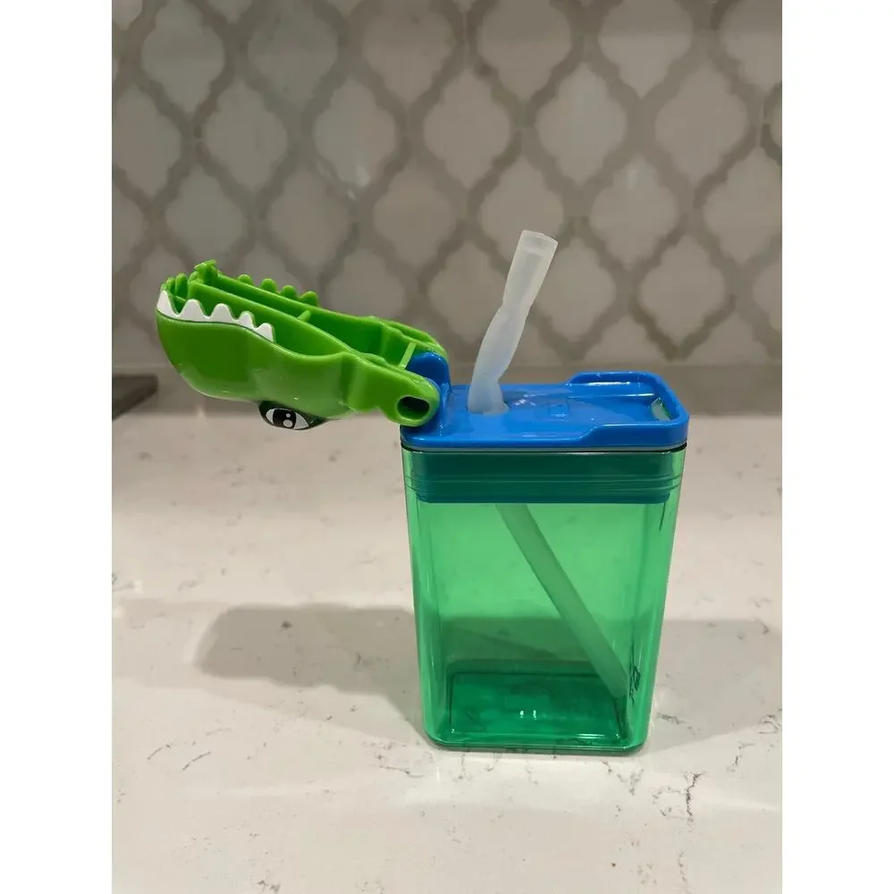 Precidio Drink in the Box Green Dino Reusable 8 oz Container New Without Tag